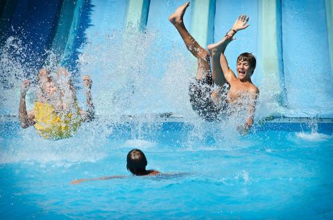 Kids at a water park