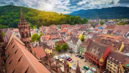 Ariel view of the German city of Freiburg